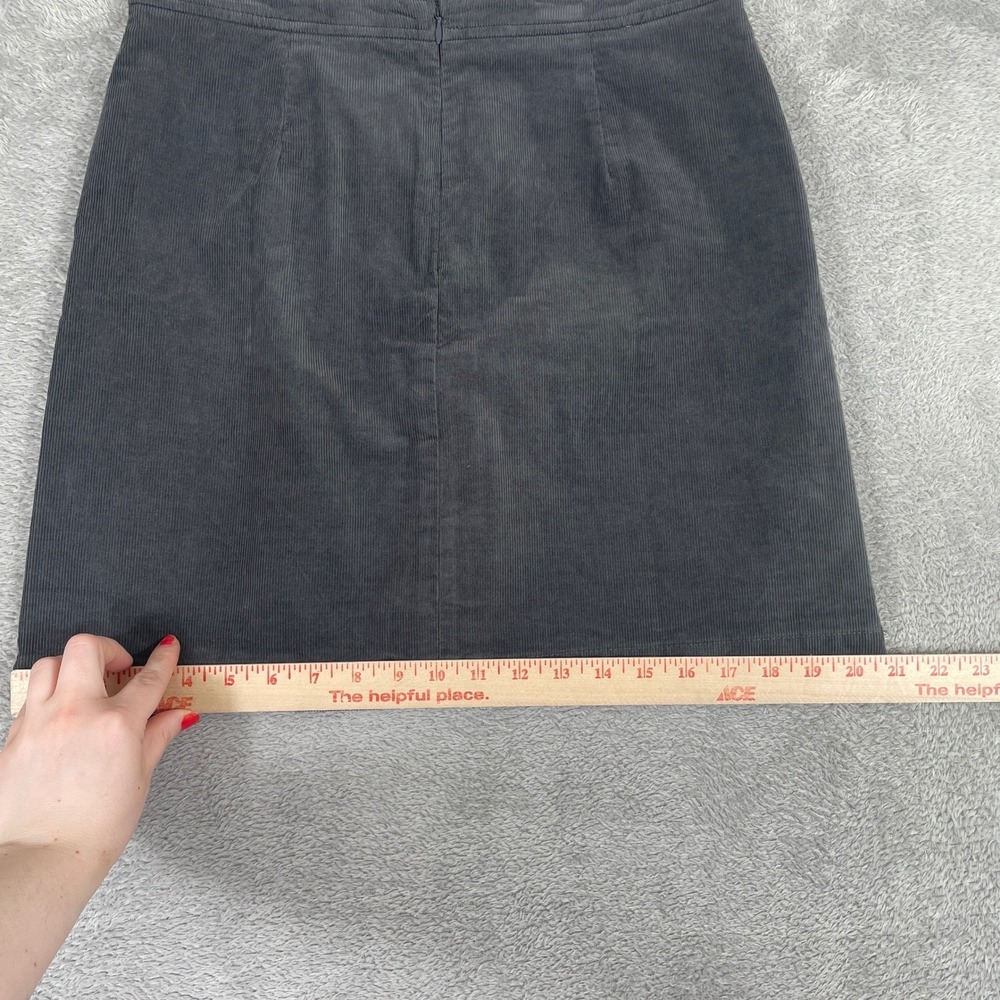 J Crew Corduroy Mini Skirt Womens 6 Gray Button Front Pockets - Picture 12 of 13